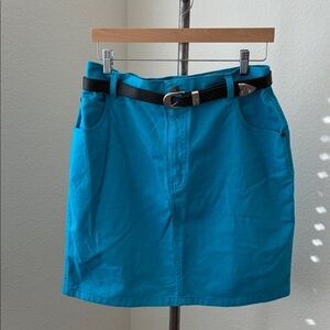 80s Vintage Limited Forenza turquoise denim mini skirt EUC possibly NOS